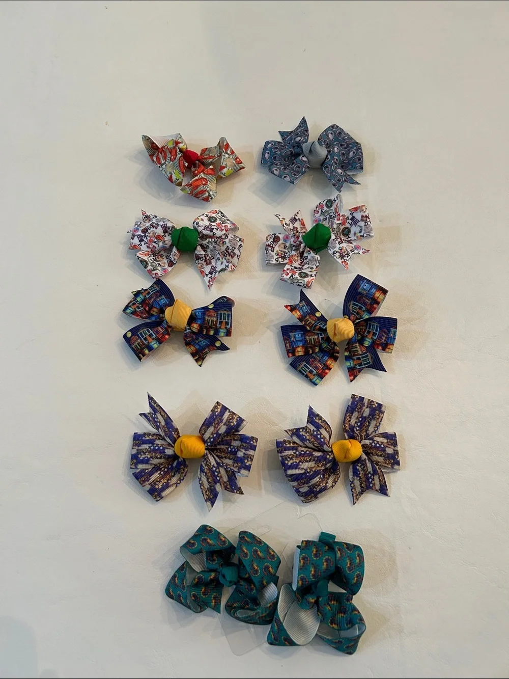 Louisiana Themed Mini Hair Bow Clips Bundle